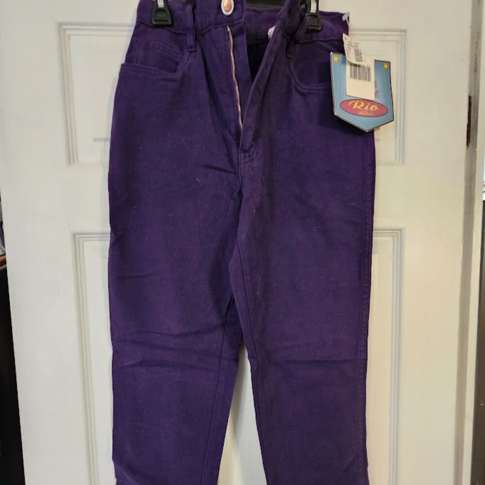 Vintage 90s Rio Soft Touch Denim Jeans Sz 5 Amethyst Purple NWT Rare